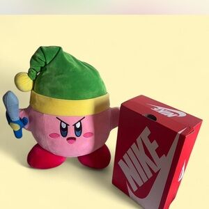 Nintendo Kirby Plush with Green Hat and Pink Body